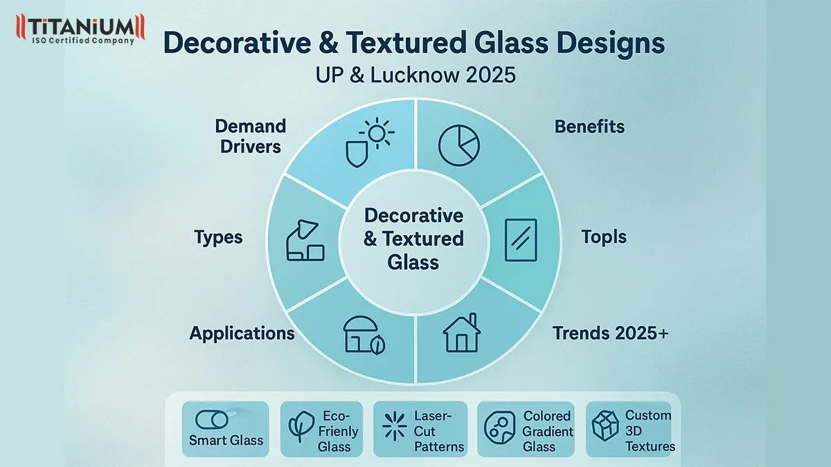 Modern Decorative and Textured Glass Designs in UP: Stylish Ideas for Homes & Offices - Titanium Glass